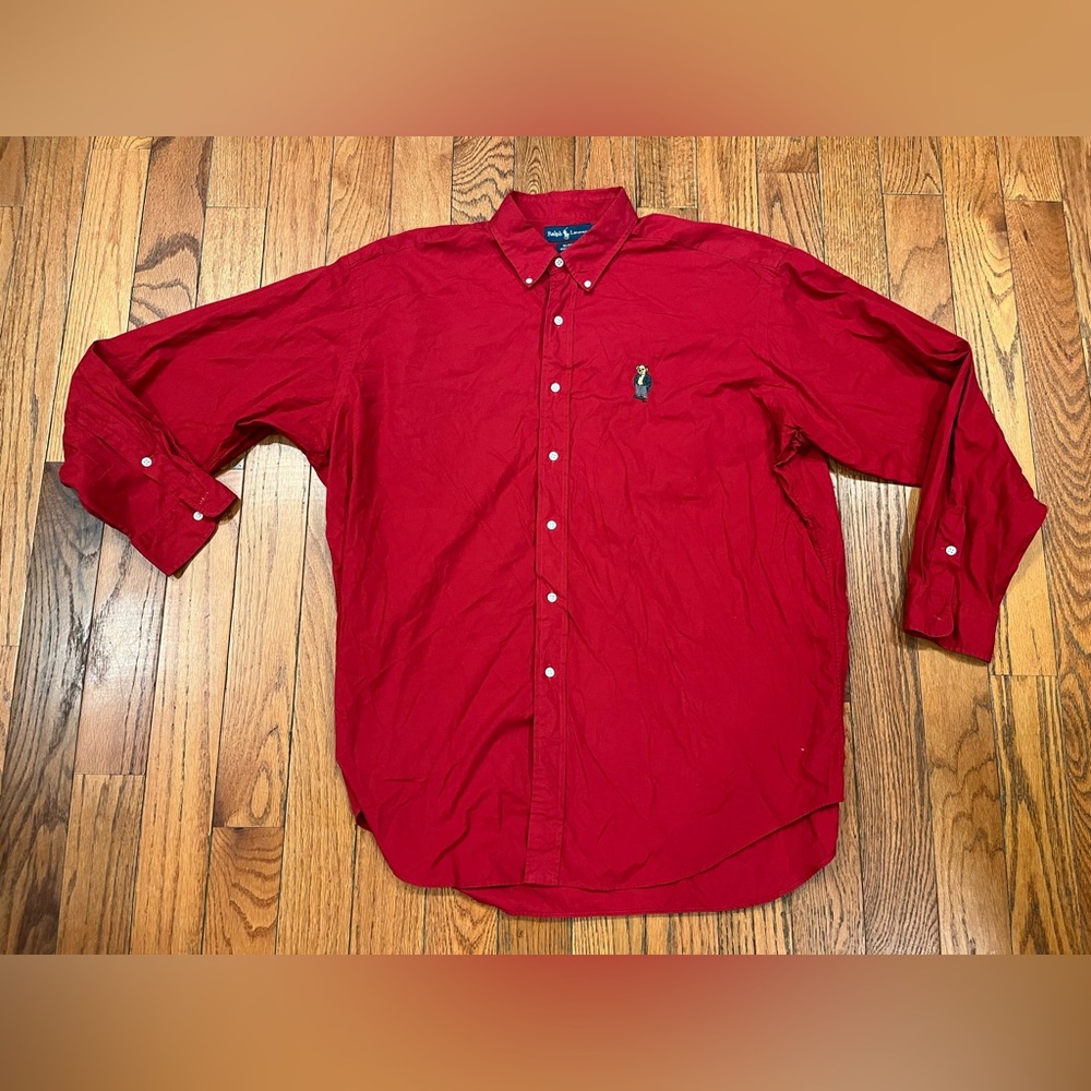 Ralph Lauren Button Down Up Shirt Long Sleeve Polo Blake XL RL Polo Bear - Picture 2 of 8